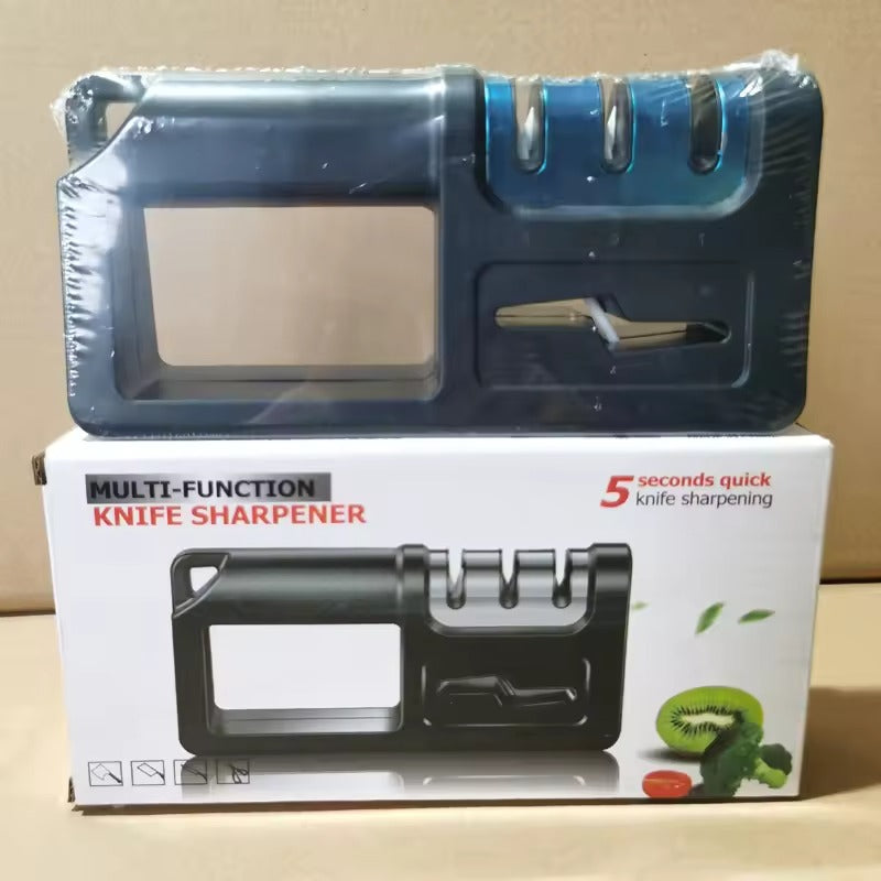 Portable Kitchen Knife Accessories Handheld 4 Stage Manual Diamond Blade Knife Sharpener 4 in 1 Kitchen Knives Sharpener Tool