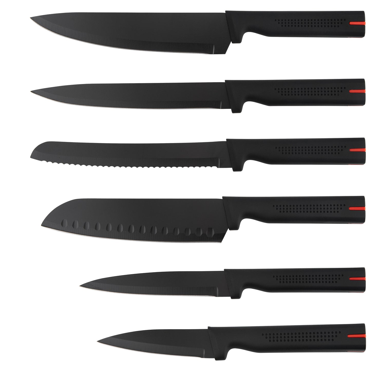13-Piece Nonstick Coated Stainless Steel Kitchen Knife Set 3Cr13 Metal Blade PP Handle Custom Laser Logo for Household Cutting