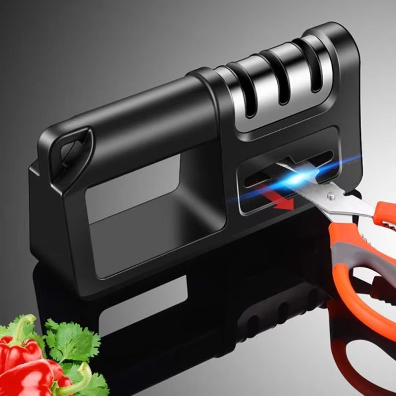 Portable Kitchen Knife Accessories Handheld 4 Stage Manual Diamond Blade Knife Sharpener 4 in 1 Kitchen Knives Sharpener Tool