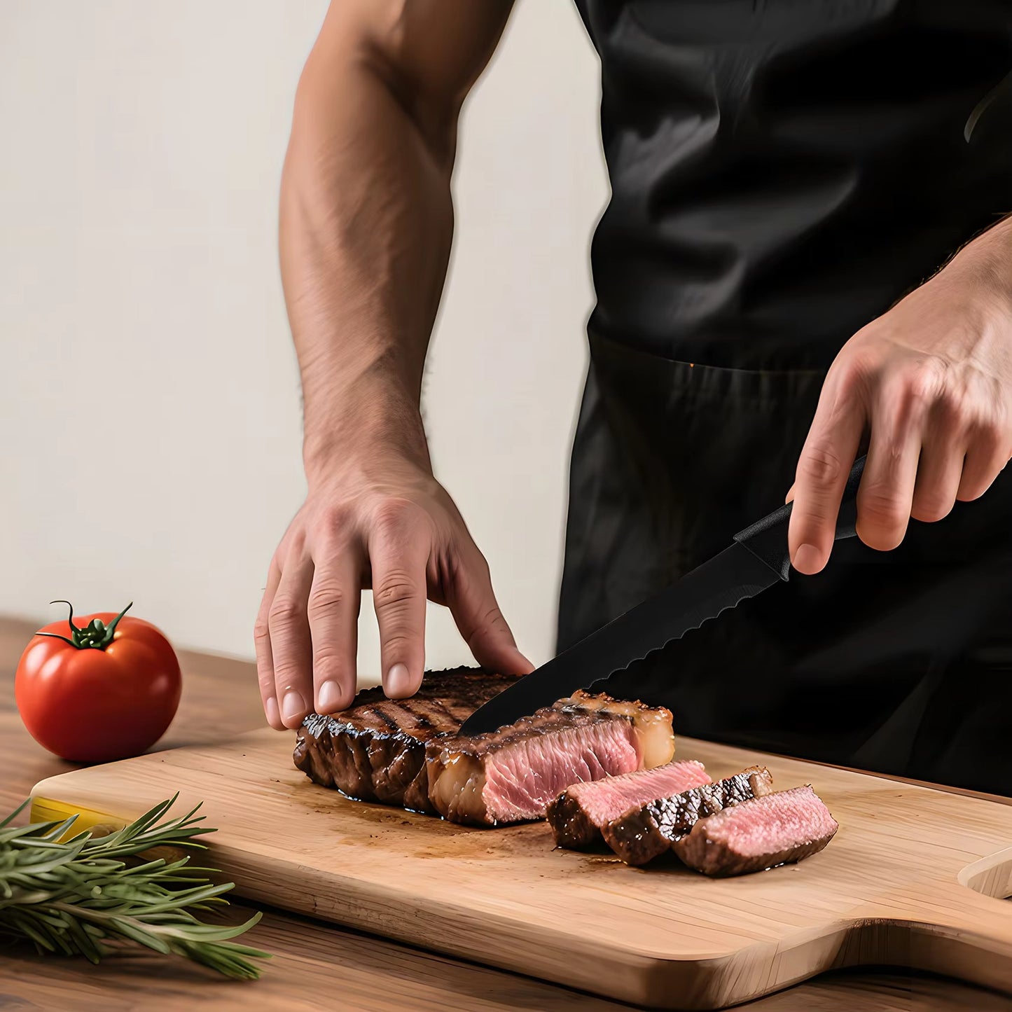 13-Piece Nonstick Coated Stainless Steel Kitchen Knife Set 3Cr13 Metal Blade PP Handle Custom Laser Logo for Household Cutting