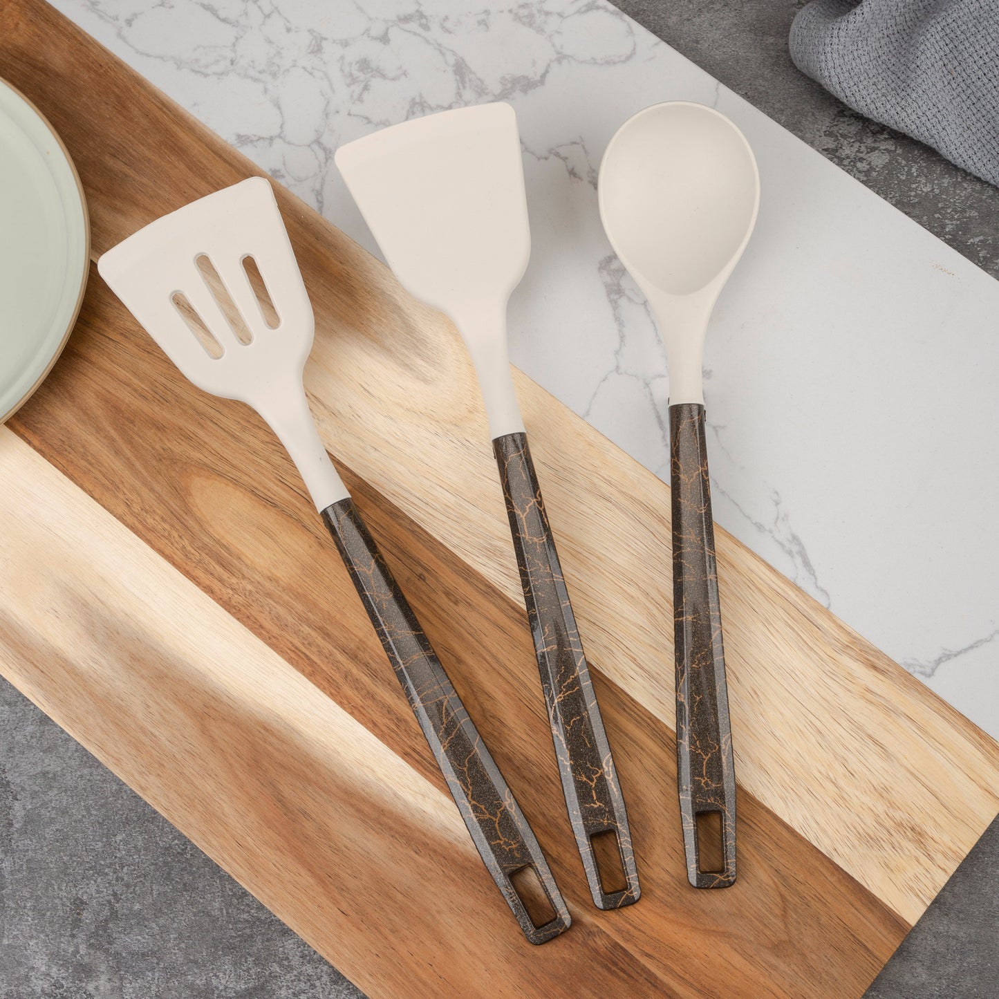 7-Piece Silicone Spatula Set Kitchen Cooking Tools Including Soup Spoon and Ladle Convenient Kitchenware