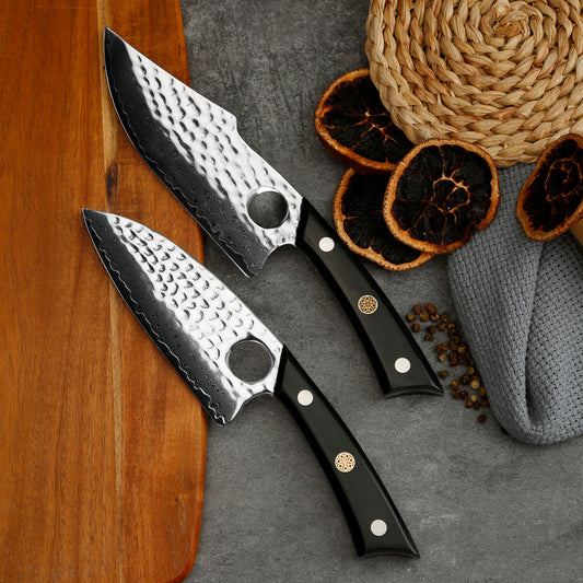 High Carbon Damascus Steel Meat Cleaver Peeling Knife Handmade Forged Boning Knife Kitchen Tools Chef Camping Fish Knife