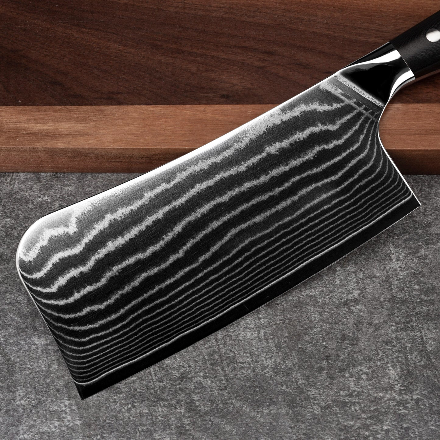 Heavy Duty Damascus Steel Chef Knife With Professional Stainless Steel Wooden Handle for Butcher Kitchen Chopping Use